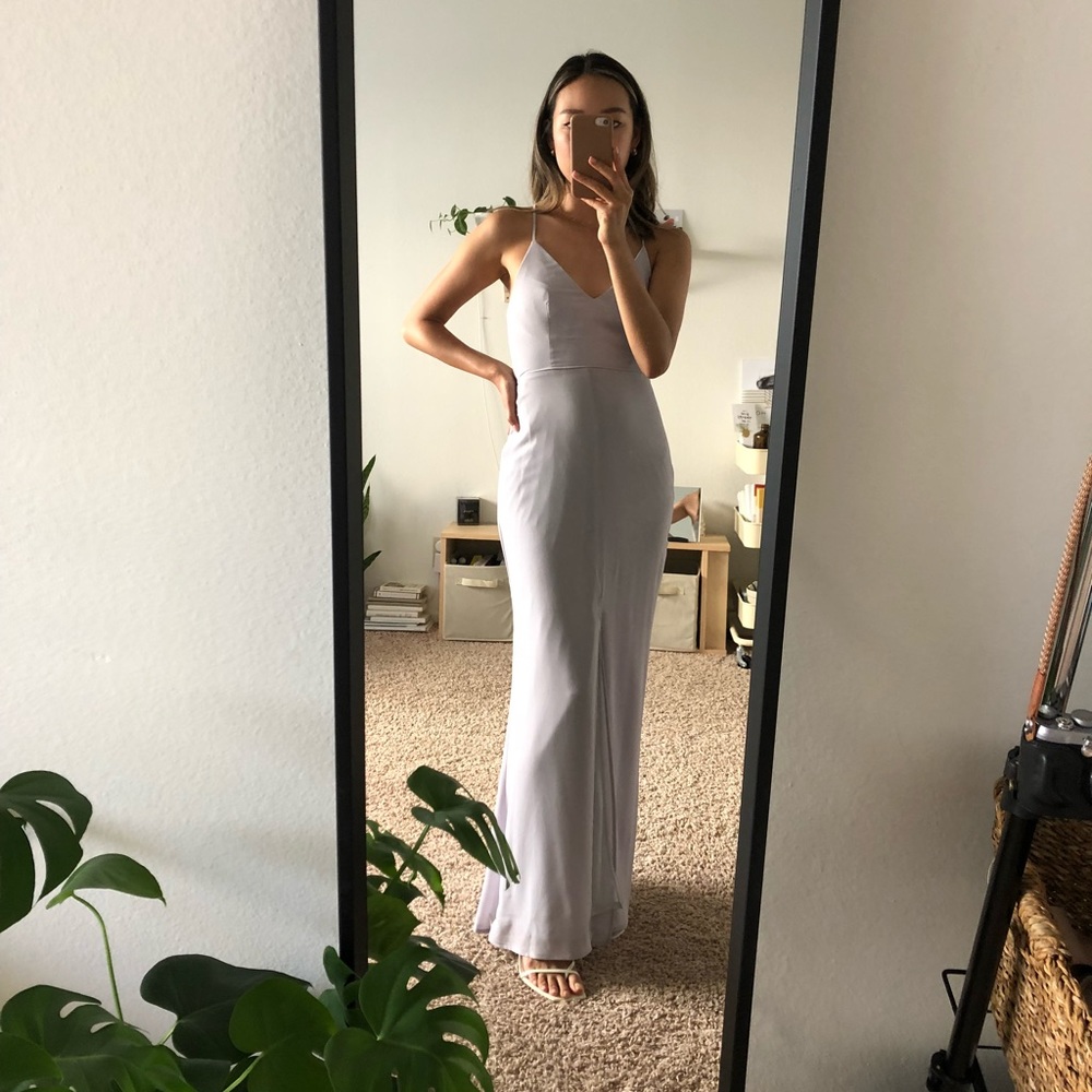 Lulu’s Lavender Silver Grey Bridesmaids Dress